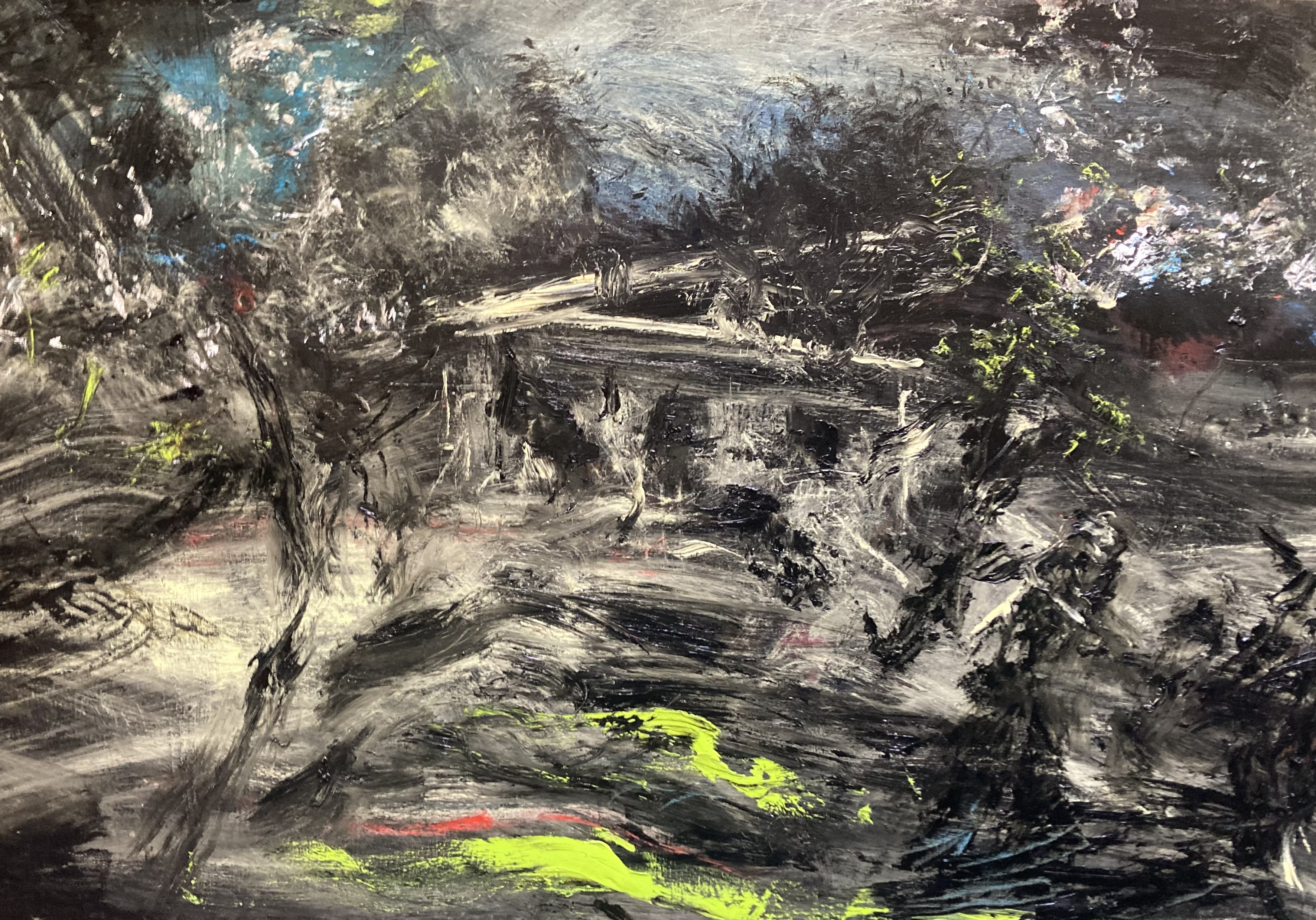 Ronan Barrot, 2022, huile sur toile, 114 x 195 cm